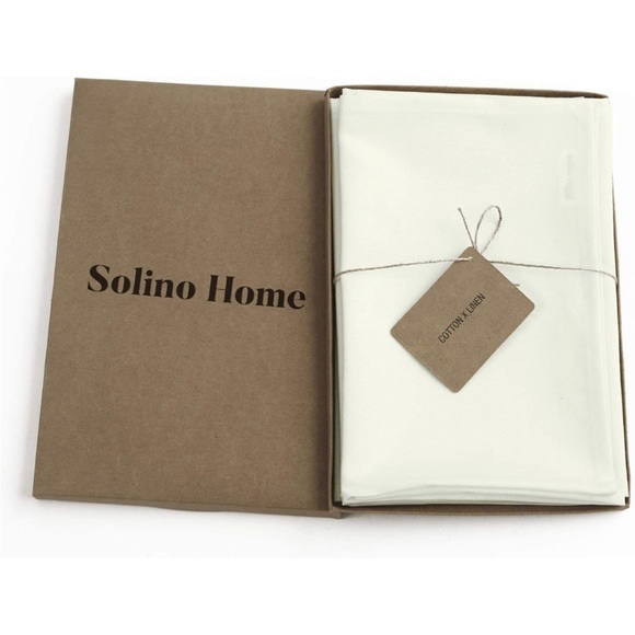 Solino Home Ivory Cloth Napkins Set of 6 - Cotton Linen Dinner Napkins 20 x 20 - Picture 1 of 5